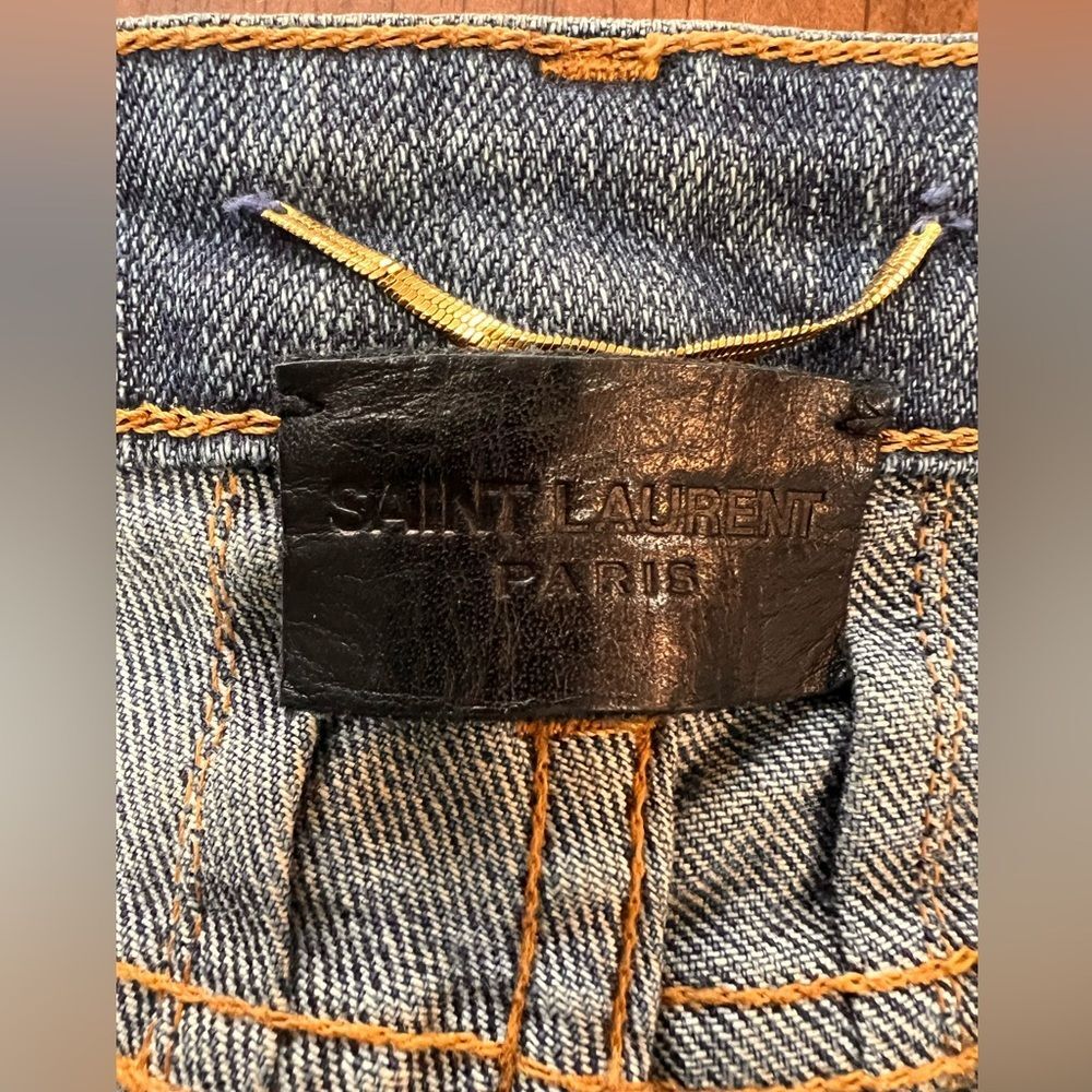 Saint Laurent Paris D05 Skinny Jeans Blue Denim Ankle Zip Italy Women 27 Stretch - Picture 5 of 14